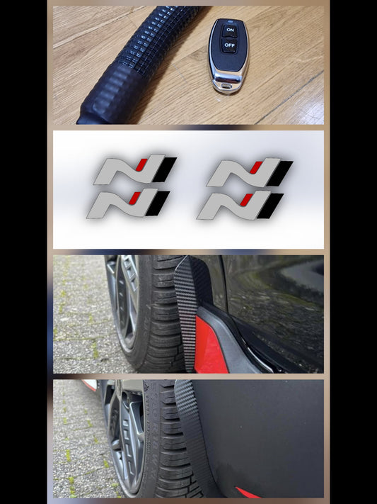 Exhaust valve controller, skirt stickers and mudflaps pack for i20N